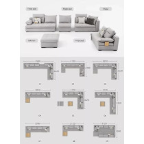 Raj Furniture, Contemporary U-Shaped Sofa Set With Timeless Elegance, Grey