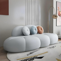 Ripple Furniture Contemporary Armless Sofa Wool Cloud Stylish Living Room Sofa, Light Grey