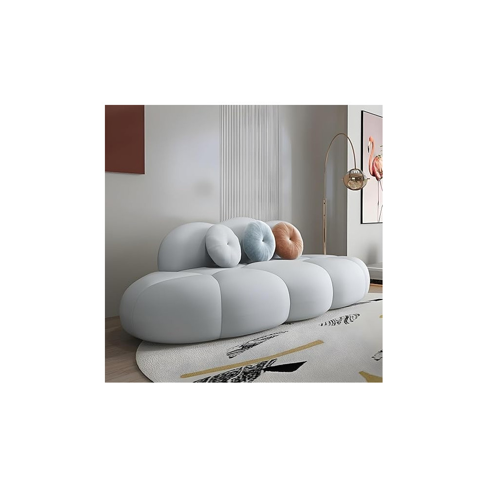 Ripple Furniture Contemporary Armless Sofa Wool Cloud Stylish Living Room Sofa, Light Grey