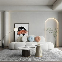 Ripple Furniture Contemporary Armless Sofa Wool Cloud Stylish Living Room Sofa, Light Grey