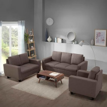Raj Furniture Modern Fabric Sofa 3+2+1 Seater, Pebble Brown