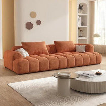 Raj Furniture Modern Living Room Sofa Woobly Design, Orange