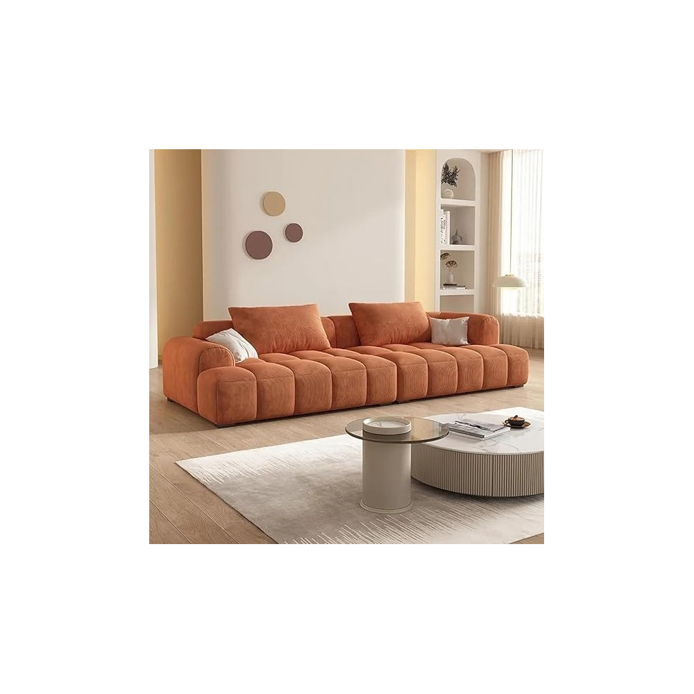 Raj Furniture Modern Living Room Sofa Woobly Design, Orange