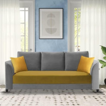 Raj Furniture Modern Elegance 3-Seater Sofa Set, Yellow Grey