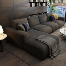 Ripple Furniture Luxury Modern Sofa Couch With Chaise Lounge, Living Room, Bedroom, Dining Room, Office, Guestroom, Charcoal Grey, Right