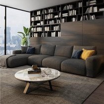 Ripple Furniture Luxury Modern Sofa Couch With Chaise Lounge, Living Room, Bedroom, Dining Room, Office, Guestroom, Charcoal Grey, Right