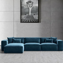 Ripple Furniture L-Shape Modern Style Luxury Home Couch Right, Torqouise