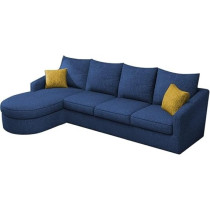 Ripple Furniture Sumptuous Serenity The Round Lounger L-Shape 6 Seater Sofa Set for Your Living Room (LHS), Blue