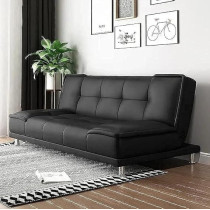 Raj Furniture Elegant Folding Sofa Cum Bed For Living Rooms And Apartments, Black