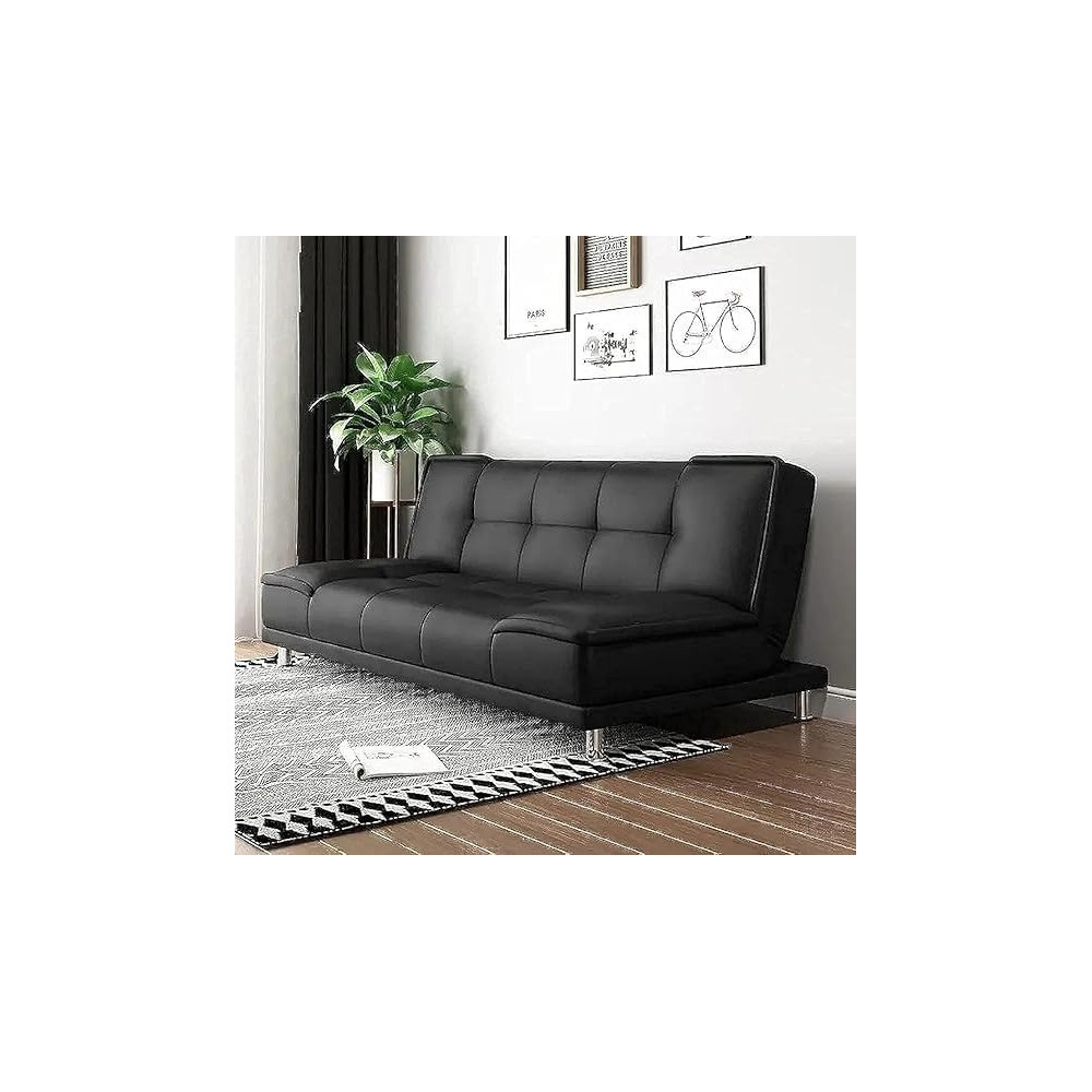 Raj Furniture Elegant Folding Sofa Cum Bed For Living Rooms And Apartments, Black