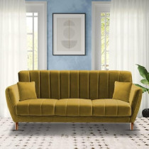Raj Furniture 3 Seater Sofa Set for Living Room, Yellow