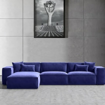 Ripple Furniture L-Shape Modern Style Luxury Home Couch Right, Purple