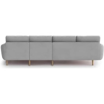 Ripple Furniture Luxury 6 Seater L Shape Sofa Set For Living Room In Premium Fabric RHS, Maroon Grey