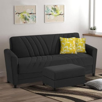 Ripple Furniture Elegance Essence 3 Seater Sofa Set with Ottoman, Black