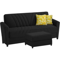 Ripple Furniture Elegance Essence 3 Seater Sofa Set with Ottoman, Black