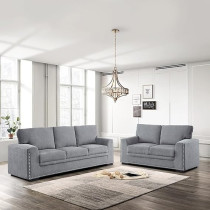 Raj Furniture Lexicon Winona 2-Piece Living Room Set, Grey