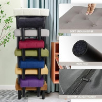 Raj Furniture Small Footstool Ottoman, Velvet Soft Footrest Ottoman With Wood Legs, Sofa Footrest Extra Seating For Living Room Entryway Office, Grey