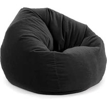 Ripple Furniture Bean Bag Soft And Comfortable Lounger Chair Living Room Furniture And Outdoor Furniture, Pu Leather, Black