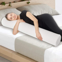 Allsett Health XXl Memory Foam Round Cervical Roll Cylinder Bolster Body Pillow With Removable Washable Cover, Ergonomically Designed Back, Neck And Spine Relief, 47 Inch In Long X 7.5 Inch Wide