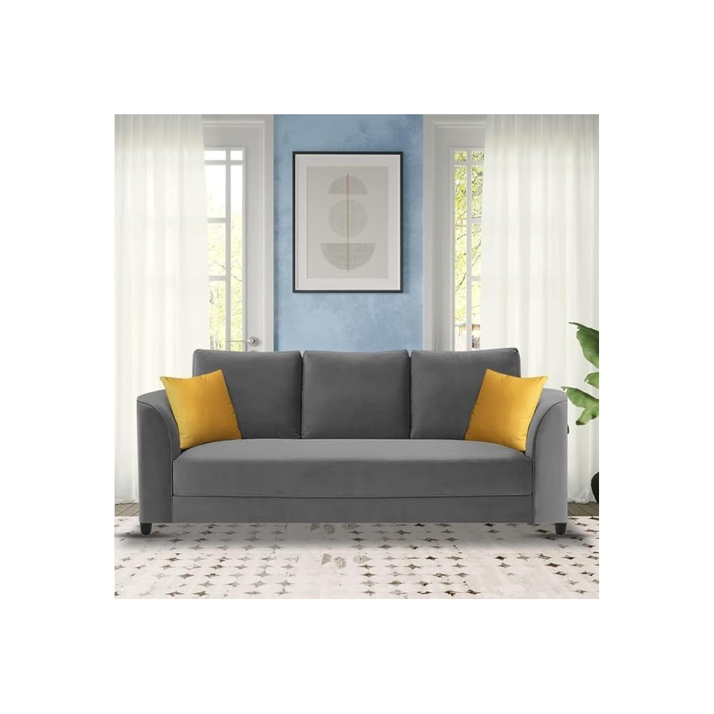 Raj Furniture Modern Elegance 3-Seater Sofa Set, Grey
