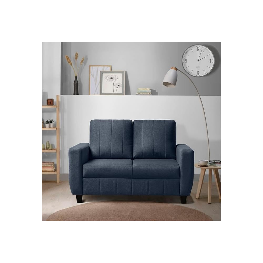 Raj Furniture Modern Fabric Sofa, 2 Seater, Ocean Blue