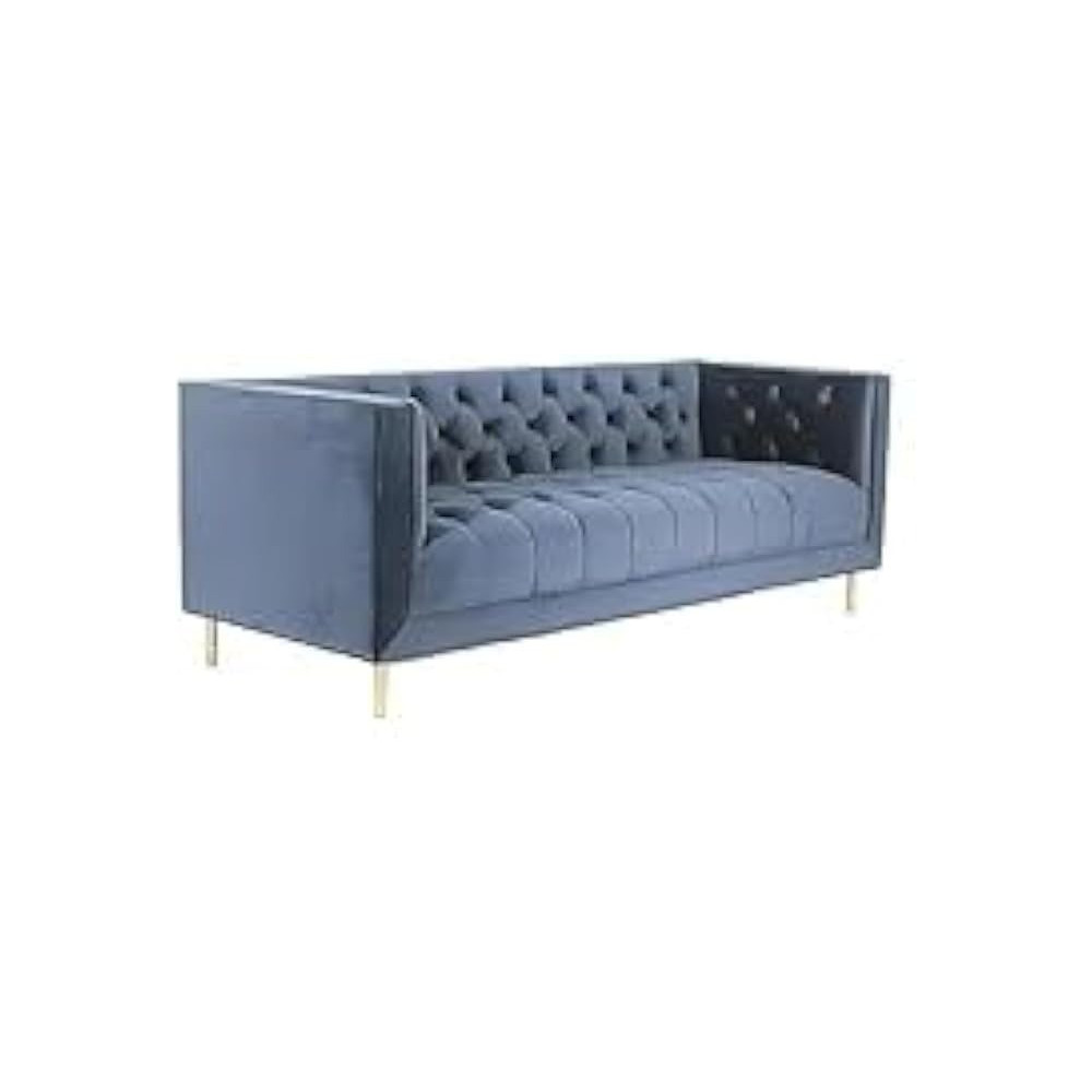 Raj Furniture Opulent Italian Elegance Luxurious White Velvet 3-Seater Sectional Sofa, Grey