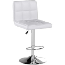 Homall Bar Stools Modern Pu Leather Adjustable Swivel Barstools, Armless Hydraulic Kitchen Counter Bar Stool Synthetic Leather Extra Height Square Island Barstool With Back Set Of 2, White