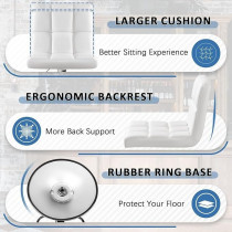 Homall Bar Stools Modern Pu Leather Adjustable Swivel Barstools, Armless Hydraulic Kitchen Counter Bar Stool Synthetic Leather Extra Height Square Island Barstool With Back Set Of 2, White