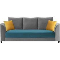 Raj Furniture Modern Elegance 3-Seater Sofa Set, Turquise Grey