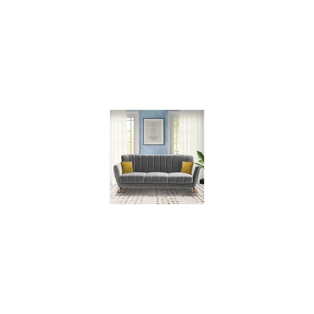 Raj Furniture 3 Seater Sofa Set For Living Room (Grey)
