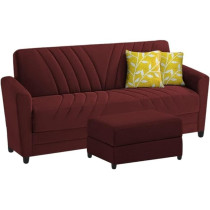 Ripple Furniture Elegance Essence 3 Seater Sofa Set With Ottoman, Maroon