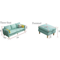 Raj Furniture Maple Sectional Fabric Sofa Set, Light Blue