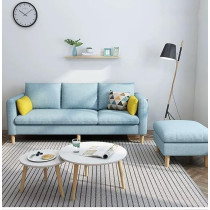 Raj Furniture Maple Sectional Fabric Sofa Set, Light Blue