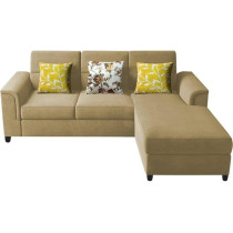 Raj Furniture Elegant 4 Seater L Shape Sofa Set For Living Room, Dark cream