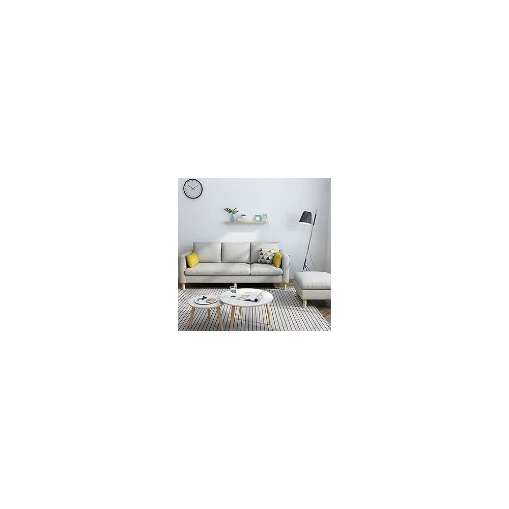 Raj Furniture Maple Sectional Fabric Sofa Set, Light Grey