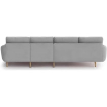 Raj Furniture Luxury 6 Seater L Shape Sofa Set For Living Room In Premium Fabric, LHS, Brown Grey