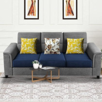 Raj Furniture Elegant 3 Seater Sofa Set For Living Room, Blue Grey