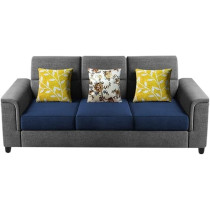 Raj Furniture Elegant 3 Seater Sofa Set For Living Room, Blue Grey