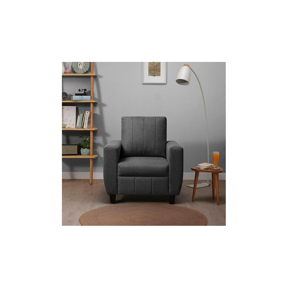Raj Furniture 1 Seater Modern Fabric Sofa, Stone Grey