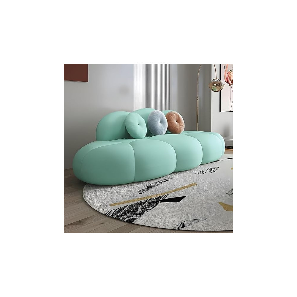 Ripple Furniture Contemporary Armless Sofa Wool Cloud Stylish Living Room Sofa, Lime Green
