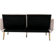 Raj Furniture Light Luxury Velvet Convertible Modern Sofa Bed, Black