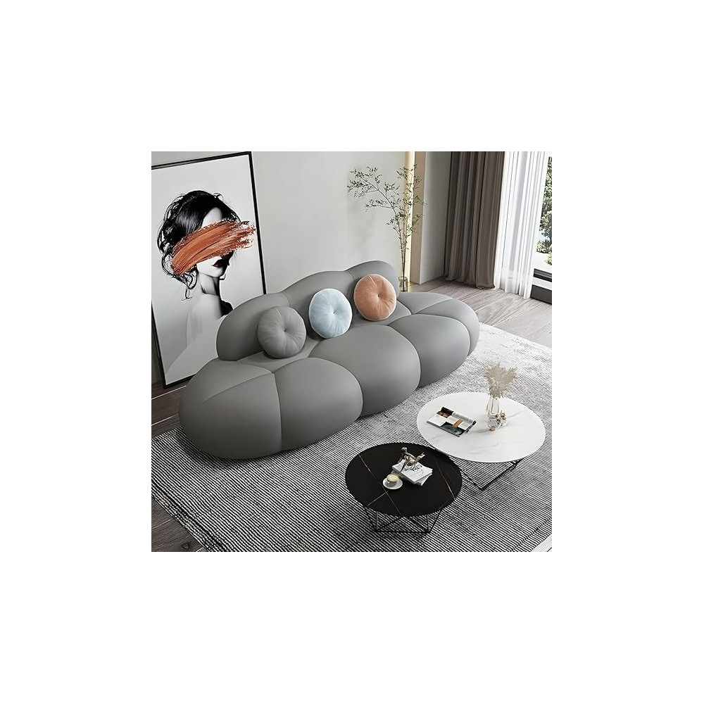 Ripple Furniture Contemporary Armless Sofa Wool Cloud Stylish Living Room Sofa, Grey