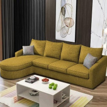 Ripple Furniture Sumptuous Serenity The Round Lounger L-Shape 6 Seater Sofa Set For Your Living Room, LHS, Yellow