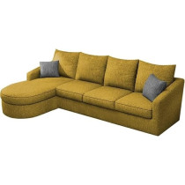 Ripple Furniture Sumptuous Serenity The Round Lounger L-Shape 6 Seater Sofa Set For Your Living Room, LHS, Yellow