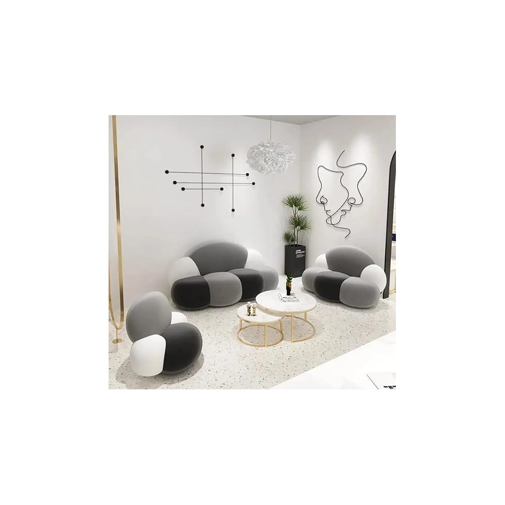 Ripple Furniture Modern Simple Living Room Fabric Sofas, Grey And Black
