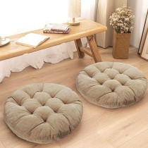 Raj Furniture Round Shape Chair Cushions, Set Of 2, Light Brown