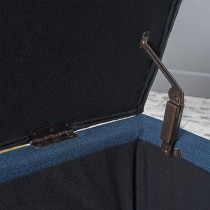 Christopher Knight Home Ottilie Fabric Storage Ottoman, Dark Blue, 17.75 D x 51.5 W x 15.75 H