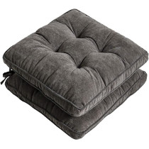 Raj Furniture Square Shape Chair Cushions, Set Of 2, Dark Grey