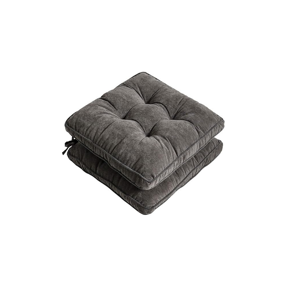 Raj Furniture Square Shape Chair Cushions, Set Of 2, Dark Grey