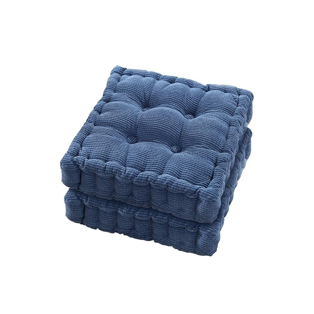 Raj Furniture Chair Pads EPE Filled 2 Pack Tufted Padded Booster Cushion, Navy Blue